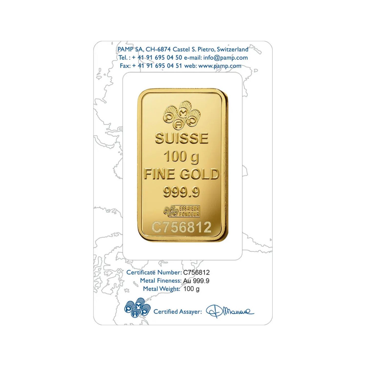 100g PAMP Rosa Gold Minted Bar - Image 4